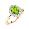 Image 2 : Natural 1.33 CTW Peridot & Diamond Engagement Ring 18K Rose Gold