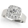 Image 1 : Natural 1.3 ctw Diamond Solitaire Halo Ring 14k White Gold