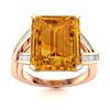 Image 1 : Natural 3.01 CTW Citrine & Diamond Engagement Ring 14K Rose Gold