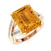 Image 2 : Natural 3.01 CTW Citrine & Diamond Engagement Ring 14K Rose Gold