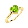 Image 2 : Natural 0.87 CTW Peridot Solitaire Ring 14K Yellow Gold