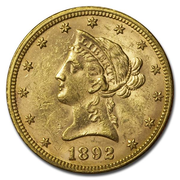1892 $10 Liberty Gold Eagle AU