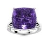 Image 1 : Natural 4.95 CTW Amethyst Solitaire Ring 18K White Gold