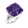Image 2 : Natural 4.95 CTW Amethyst Solitaire Ring 18K White Gold