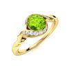 Image 2 : Natural 0.54 CTW Peridot & Diamond Engagement Ring 14K Yellow Gold