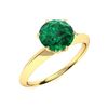 Image 2 : Natural 2.22 CTW Emerald Solitaire Ring 18K Yellow Gold
