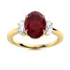 Image 1 : Natural 3.29 CTW Ruby & Diamond Engagement Ring 18K Yellow Gold