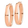 Image 2 : 14k Rose Gold Oval Hoop Earrings - 7x22 mm