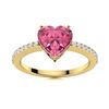 Image 1 : Natural 0.76 CTW Tourmaline & Diamond Engagement Ring 18K Yellow Gold