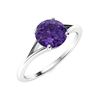 Image 2 : Natural 1.22 CTW Amethyst Solitaire Ring 18K White Gold