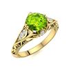 Image 2 : Natural 1.34 CTW Peridot & Diamond Engagement Ring 18K Yellow Gold