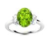 Image 1 : Natural 3.47 CTW Peridot & Diamond Engagement Ring 18K White Gold