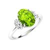 Image 2 : Natural 3.47 CTW Peridot & Diamond Engagement Ring 18K White Gold