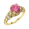 Image 2 : Natural 1.40 CTW Tourmaline & Diamond Engagement Ring 18K Yellow Gold