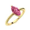 Image 2 : Natural 0.21 CTW Tourmaline Solitaire Ring 18K Yellow Gold
