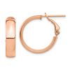 Image 1 : 14k Rose Gold Omega Back Hoop Earrings - 5x20 mm
