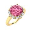 Image 2 : Natural 3.05 CTW Tourmaline & Diamond Engagement Ring 18K Yellow Gold
