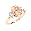 Image 2 : Natural 3.76 CTW Morganite & Diamond Engagement Ring 14K Rose Gold