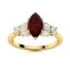 Image 1 : Natural 1.51 CTW Garnet & Diamond Engagement Ring 18K Yellow Gold