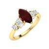 Image 2 : Natural 1.51 CTW Garnet & Diamond Engagement Ring 18K Yellow Gold