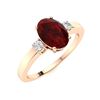 Image 2 : Natural 1.41 CTW Garnet & Diamond Engagement Ring 18K Rose Gold