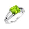 Image 2 : Natural 1.49 CTW Peridot & Diamond Engagement Ring 14K White Gold