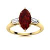 Image 1 : Natural 1.81 CTW Garnet & Diamond Engagement Ring 14K Yellow Gold