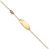 Image 1 : 14k Yellow Gold & Enamel Butterfly & Plate w/ .5in ext. Bracelet