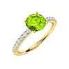 Image 2 : Natural 0.97 CTW Peridot & Diamond Engagement Ring 18K Yellow Gold