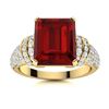 Image 1 : Natural 3.92 CTW Garnet & Diamond Engagement Ring 14K Yellow Gold