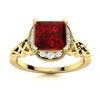 Image 1 : Natural 1.11 CTW Garnet & Diamond Engagement Ring 18K Yellow Gold
