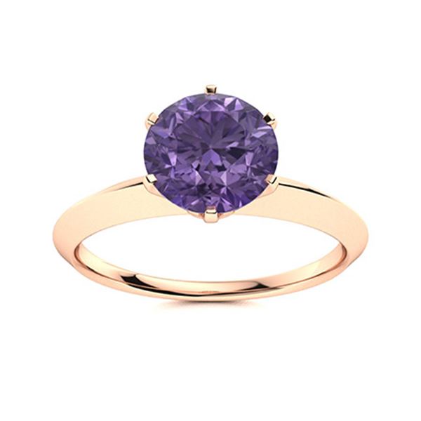 Natural 1.41 CTW Iolite Solitaire Ring 14K Yellow Gold