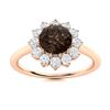 Image 1 : Natural 1.07 CTW Rose Quartz & Diamond Engagement Ring 14K Rose Gold