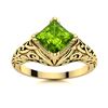 Image 1 : Natural 1.58 CTW Peridot Solitaire Ring 14K Yellow Gold