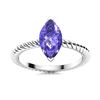 Image 1 : Natural 0.26 CTW Tanzanite Solitaire Ring 14K White Gold