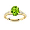 Image 1 : Natural 1.94 CTW Peridot & Diamond Engagement Ring 18K Yellow Gold