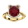 Image 1 : Natural 2.09 CTW Ruby & Diamond Engagement Ring 18K Yellow Gold