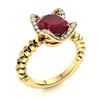 Image 2 : Natural 2.09 CTW Ruby & Diamond Engagement Ring 18K Yellow Gold