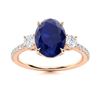 Natural 2.31 CTW Sapphire & Diamond Engagement Ring 18K Rose Gold