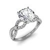 Natural 1.62 CTW Round Brilliant Cut Twist Shank Diamond Ring 18KT White Gold