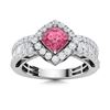 Natural 2.14 CTW Pink Sapphire & Diamond Engagement Ring 14K White Gold