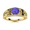 Image 1 : Natural 1.06 CTW Tanzanite Solitaire Ring 18K Yellow Gold