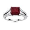 Image 1 : Natural 2.23 CTW Ruby & Diamond Engagement Ring 14K White Gold
