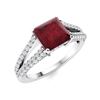 Image 2 : Natural 2.23 CTW Ruby & Diamond Engagement Ring 14K White Gold