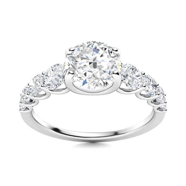 Natural 1.74 CTW Diamond Solitaire Ring 18K White Gold