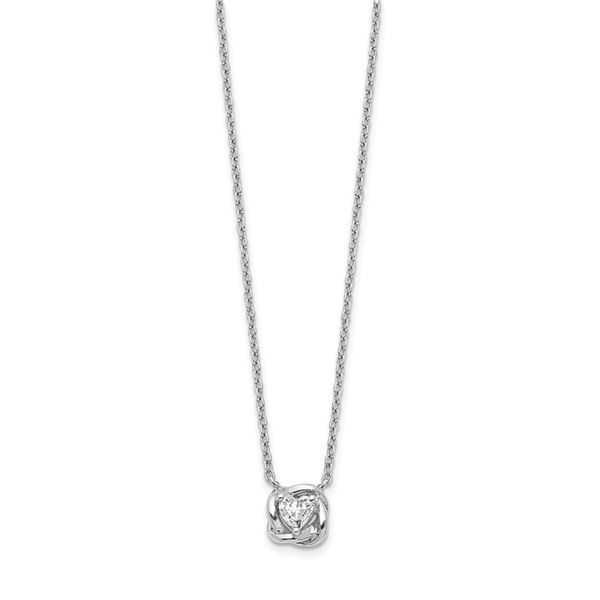 14k White Gold Heart Shaped .25ct Diamond Necklace - 18 in.