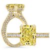 Image 3 : Natural 3.27 CTW Canary Yellow Radiant Cut Diamond Engagement Ring 18KT Yellow Gold
