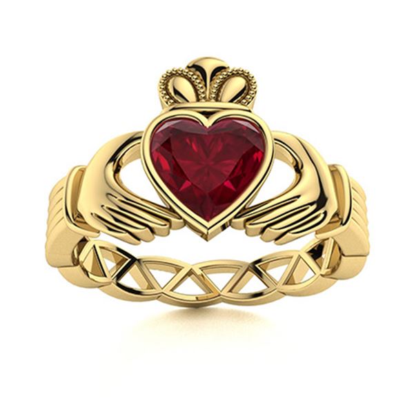 Natural 1.26 CTW Ruby Solitaire Ring 14K Yellow Gold