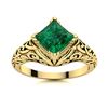 Image 1 : Natural 0.99 CTW Emerald Solitaire Ring 14K Yellow Gold