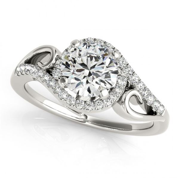 Natural 1.25 ctw Diamond Solitaire Halo Ring 14k White Gold